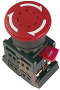 Кнопка управления AE-22, красная с фиксацией, Гриб, 22мм, 1з+1р, IEK (BBG10-AE-K04)