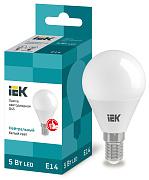 Лампа светодиодная 5 Вт E14 G45 4000К 450Лм матовая 230В шар ECO LLE-G45-5-230-40-E14 IEK