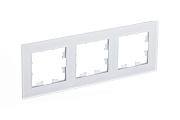 Рамка на 3 поста Schneider Electric AtlasDesign NATURE, матовое стекло, белая (ATN330103)