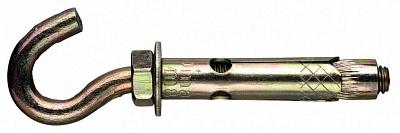 Болт анкерный с крюком, М6х45, D8мм, покрытие желтый цинк, OMAX (2147080450)