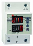 Реле контроля напряжения и тока, однофазное, с дисплеем, 230В, 63А, EKF (MRVA-63A)
