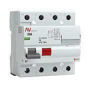 Выключатель дифференциального тока ВДТ (УЗО) 4П 25А, 30мА (A) DV EKF AVERES (rccb-4-25-30-a-av)