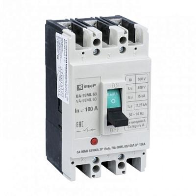 Автоматический выключатель EKF ВА-99М/63, 100А Basic, трехполюсный, 15кА (mccb99-63-100mI)