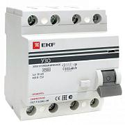 Выключатель дифференциального тока (УЗО) EKF PROxima ВД-100, 25А, 30 мА, AC, четырехполюсный, трехфазный (elcb-4-25-30-em-pro)