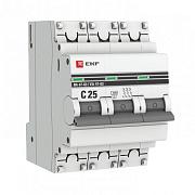 Автоматический выключатель EKF ВА 47-63 C25 PROxima, 25А, трехполюсный, 4.5кА (mcb4763-3-25C-pro)