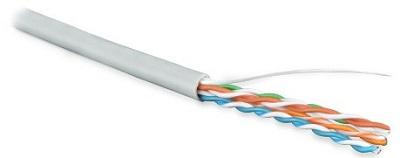 Кабель витая пара, U/UTP, категория 5e, 4х2х24AWG, серый, Hyperline (UUTP4-C5E-S24-IN-LSZH-GY-305)