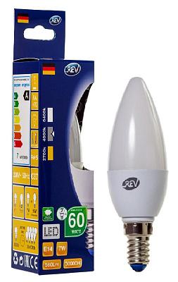 Светодиодная лампа REV 7Вт, С37, E14, 4000К, 550Лм (32350 1)